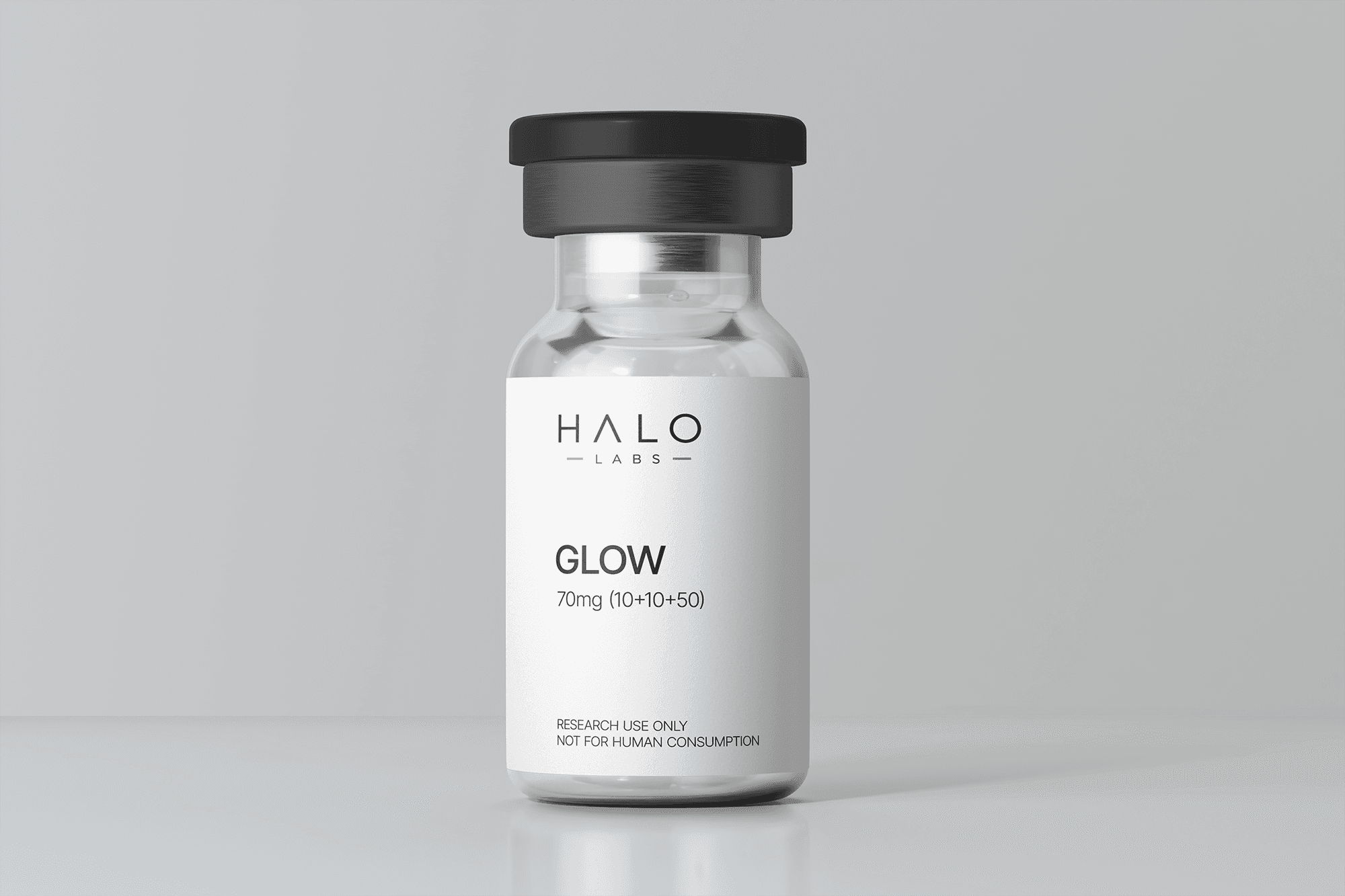 GLOW vial and packaging